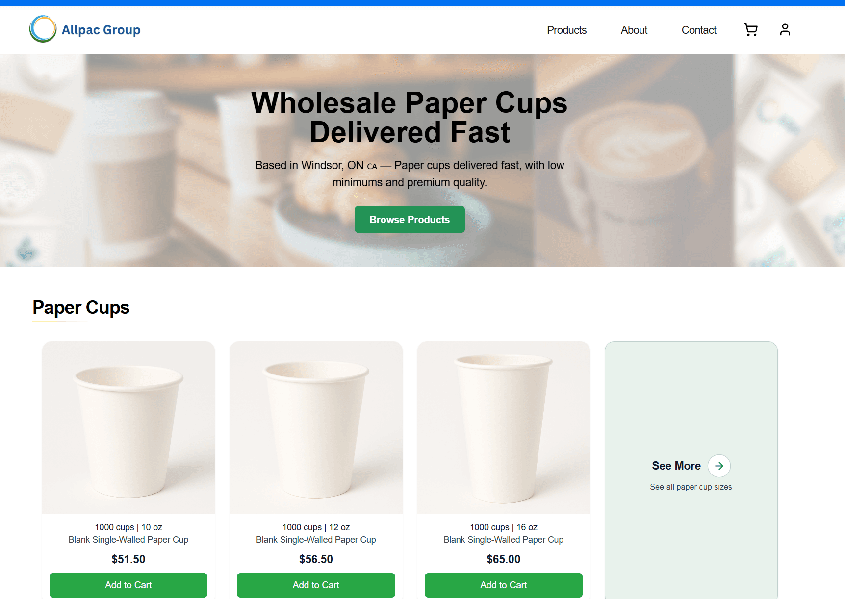 Allpac Container Store (E-Commerce Platform) screenshot 1