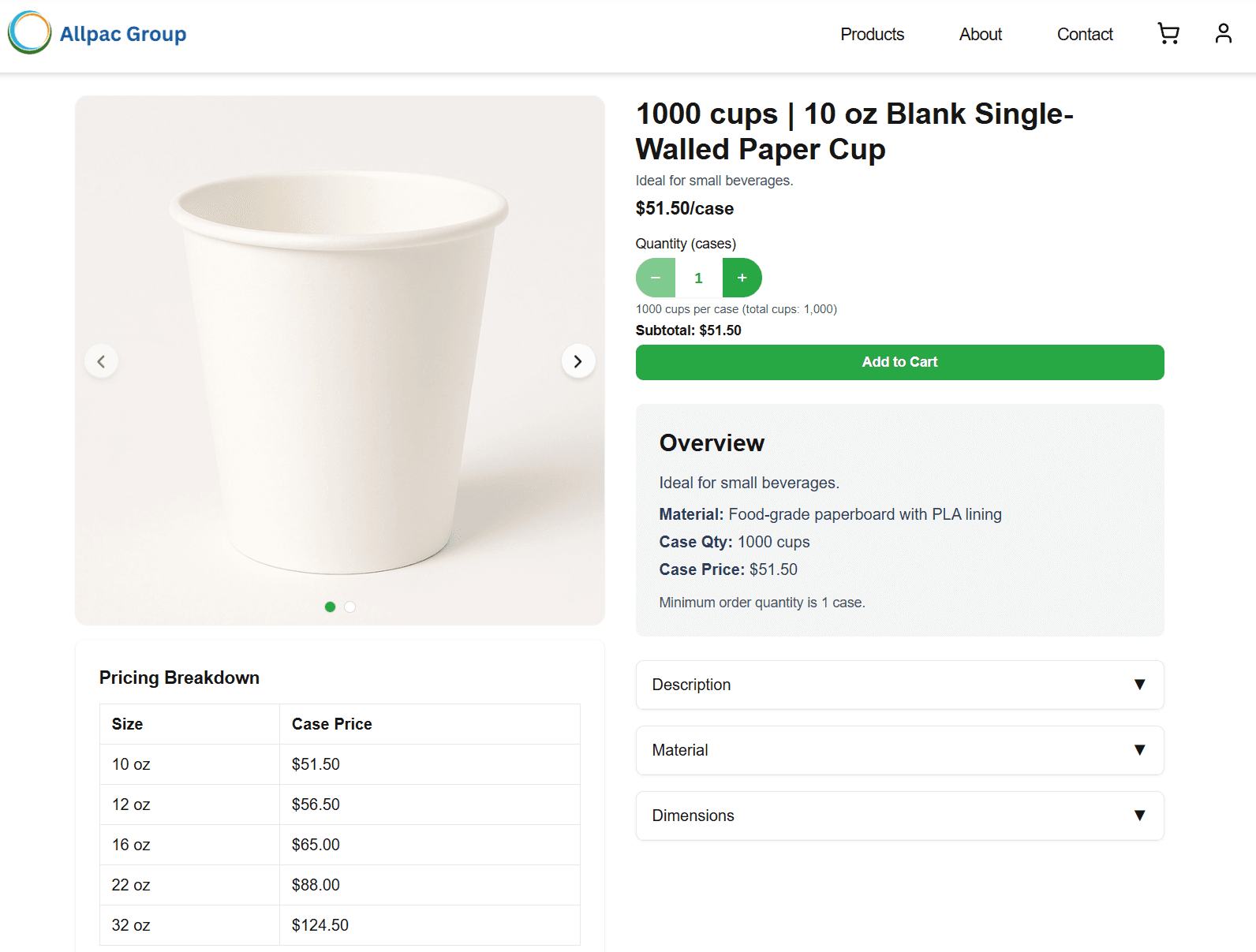 Allpac Container Store (E-Commerce Platform) screenshot 2