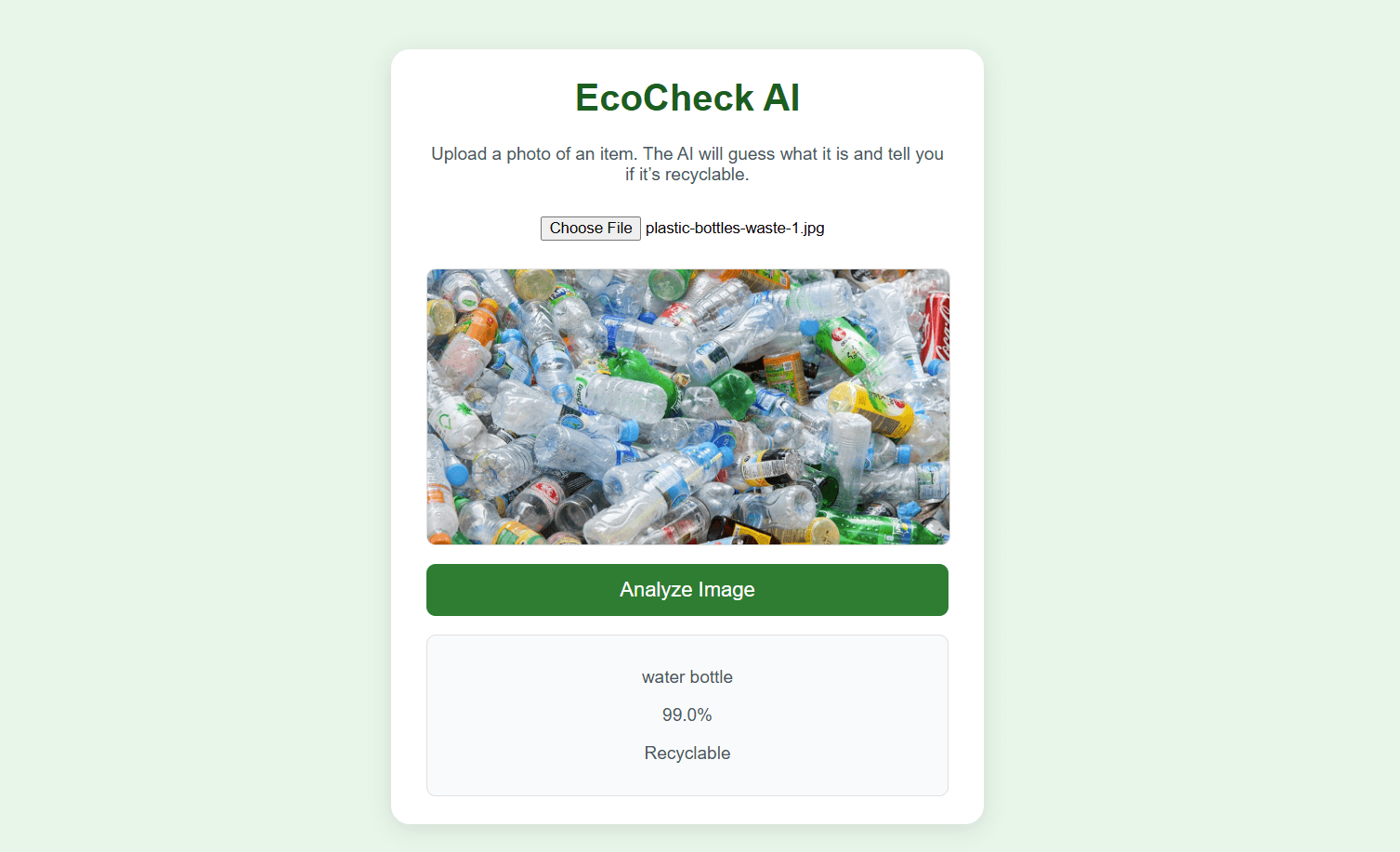 EcoCheck — AI Recycling Scanner Workshop screenshot 2